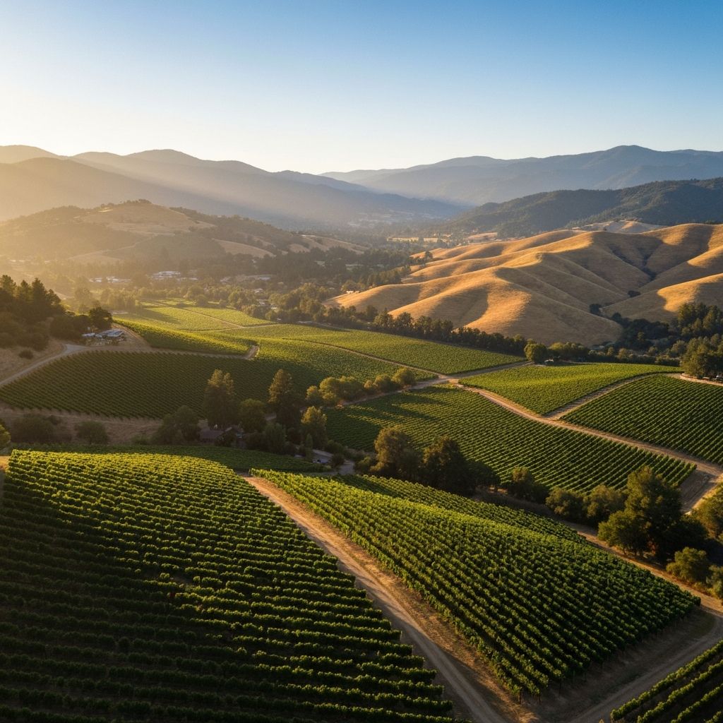 Aerial view of Napa Valley showing our complete service coverage area